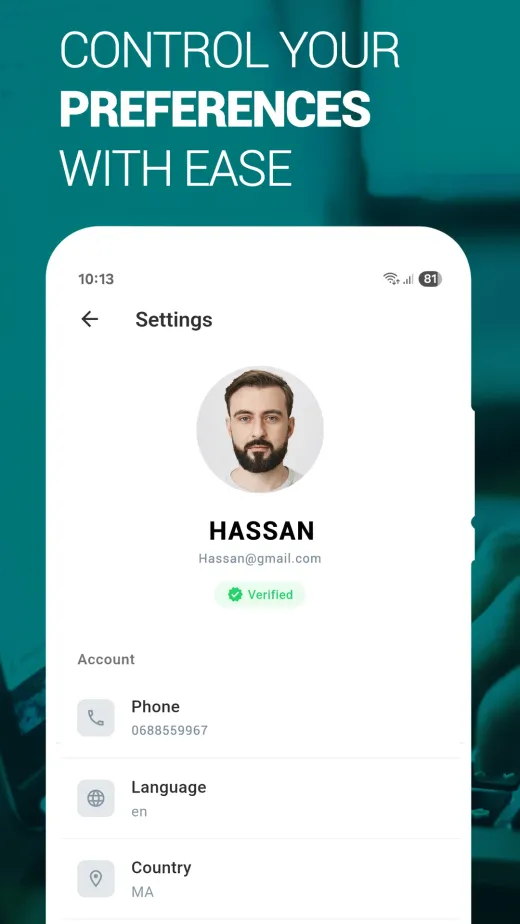 eGrow store image: account settings
